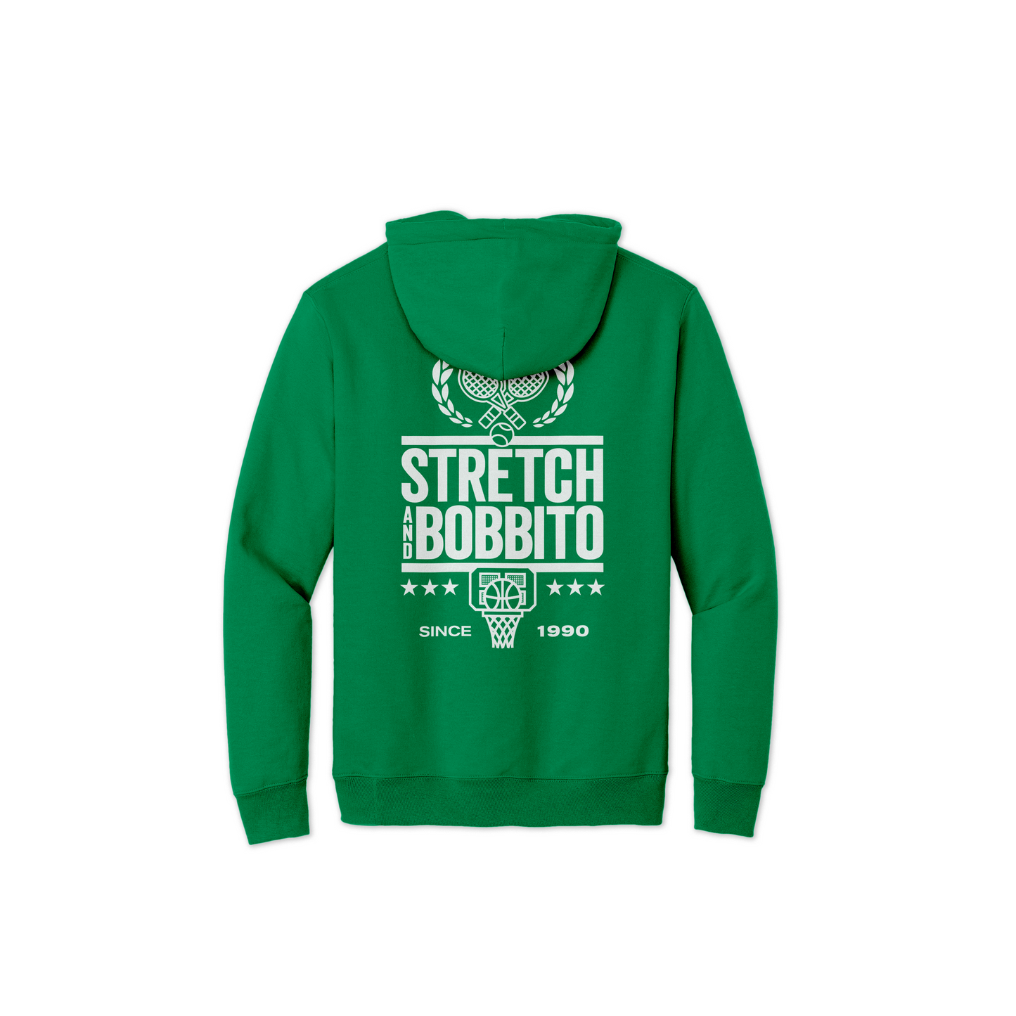 Stretch and Bobbito Got’Chu Open Court Hoodie in Money Green Back
