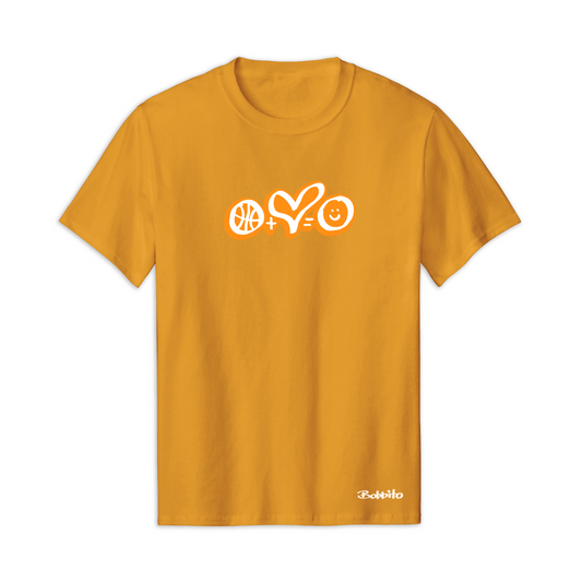 B-Ball Love Joy Tee In Gold Front