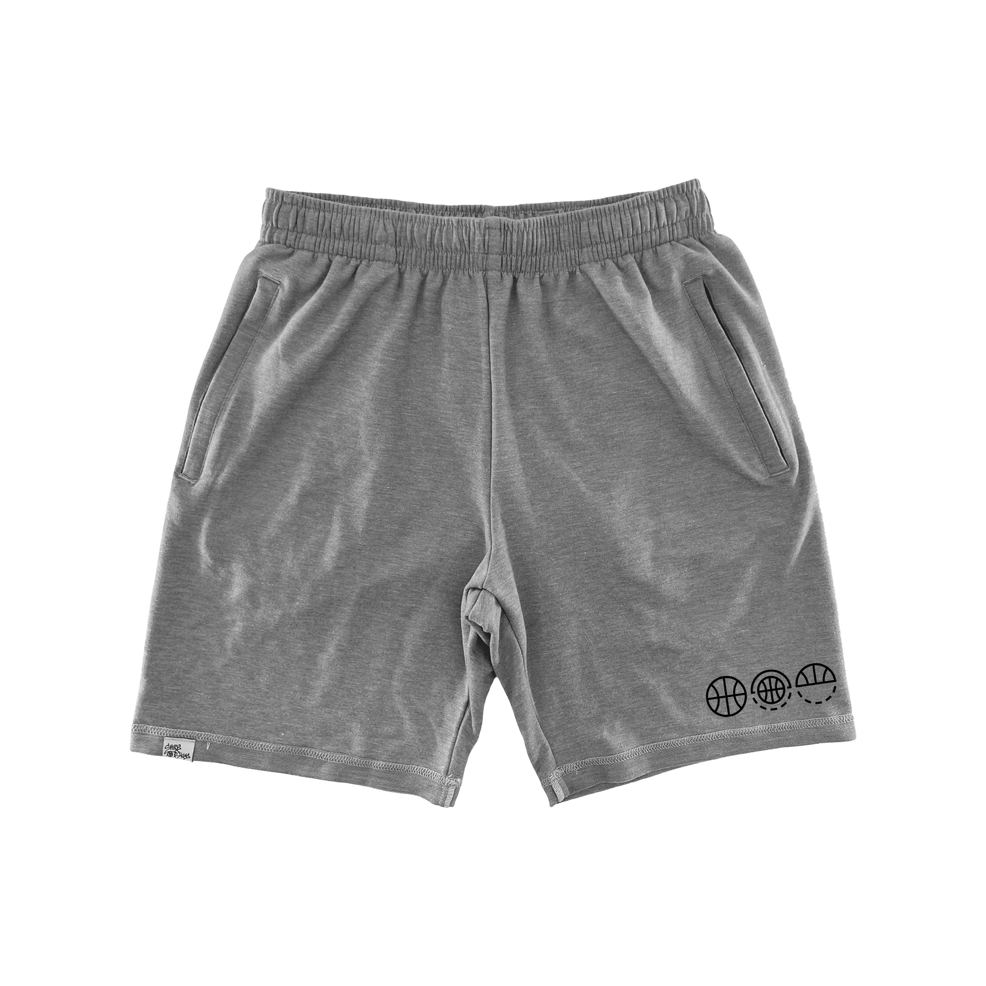 Shirts & Skins Basketball Hoop Icons Sweat Shorts in Grey Heather Front