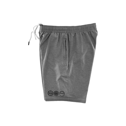 Shirts & Skins Basketball Hoop Icons Sweat Shorts in Grey Heather Left Side