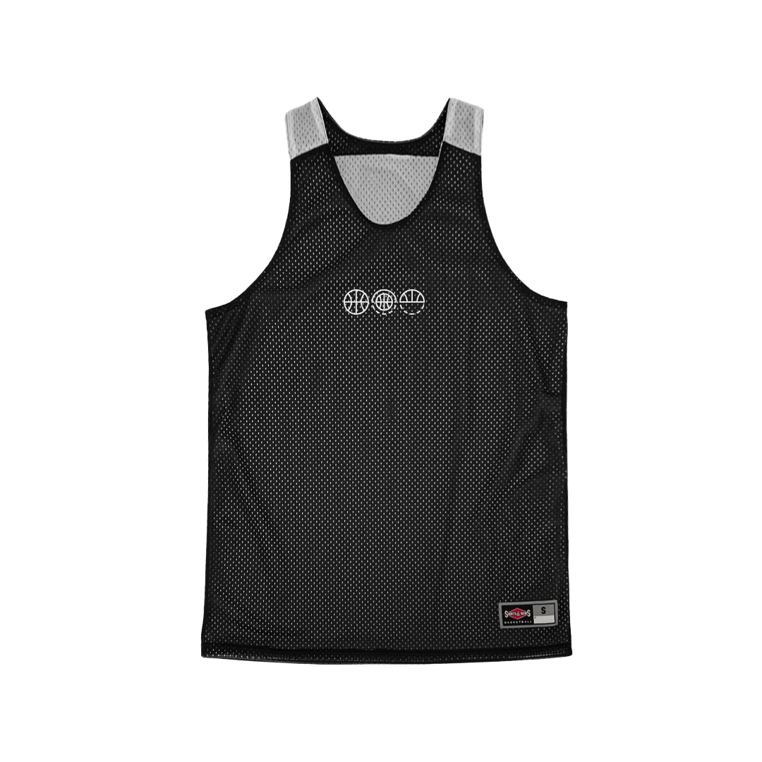 Shirts & Skins Hoop Icons Prospect Reversible Jersey (Black/White) Front
