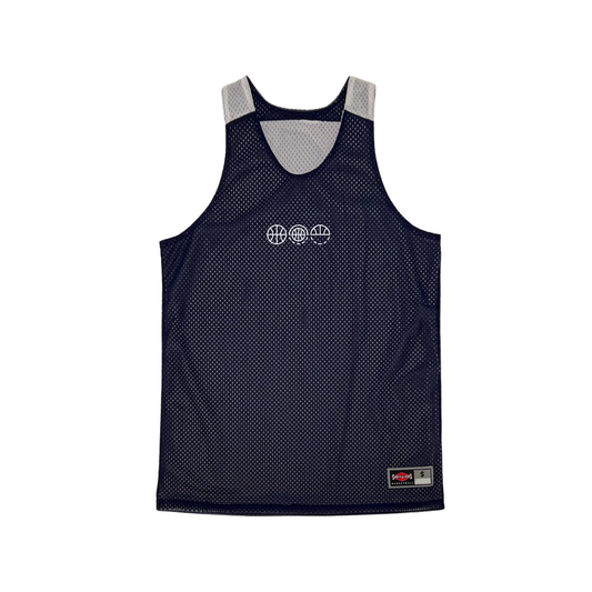 Shirts & Skins Basketball Hoop Icons Prospect Reversible Jersey (Navy/White) Front