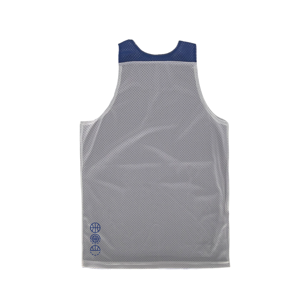 Shirts & Skins Basketball Hoop Icons Prospect Reversible Jersey (White/Royal) Back