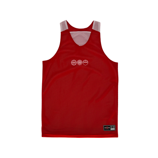 Shirts & Skins Basketball Hoop Icons Prospect Reversible Jersey (Scarlet/White) Front