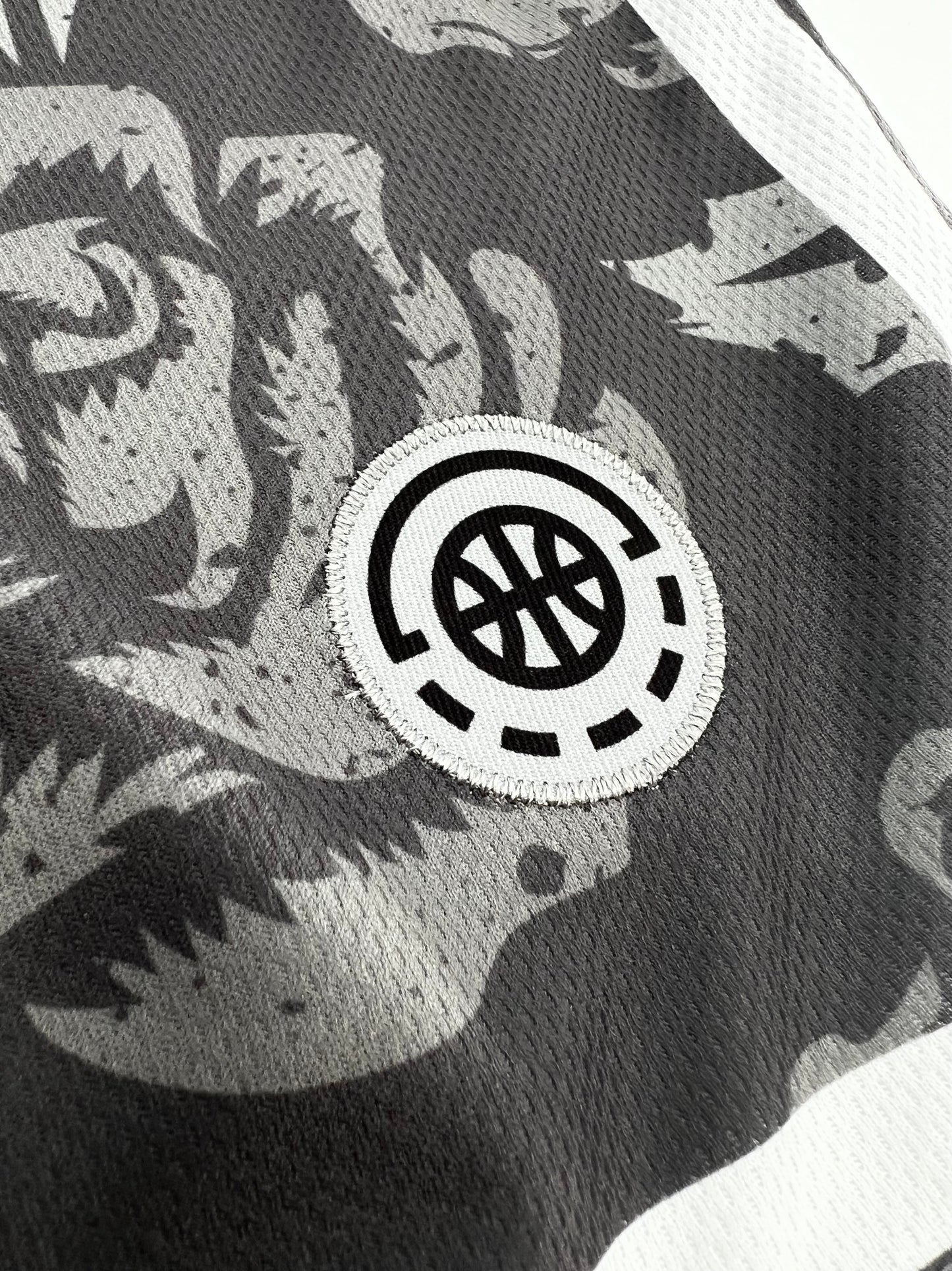 Shirts & Skins OG Side Stripe Rose Short (Graphite/White) Close-up
