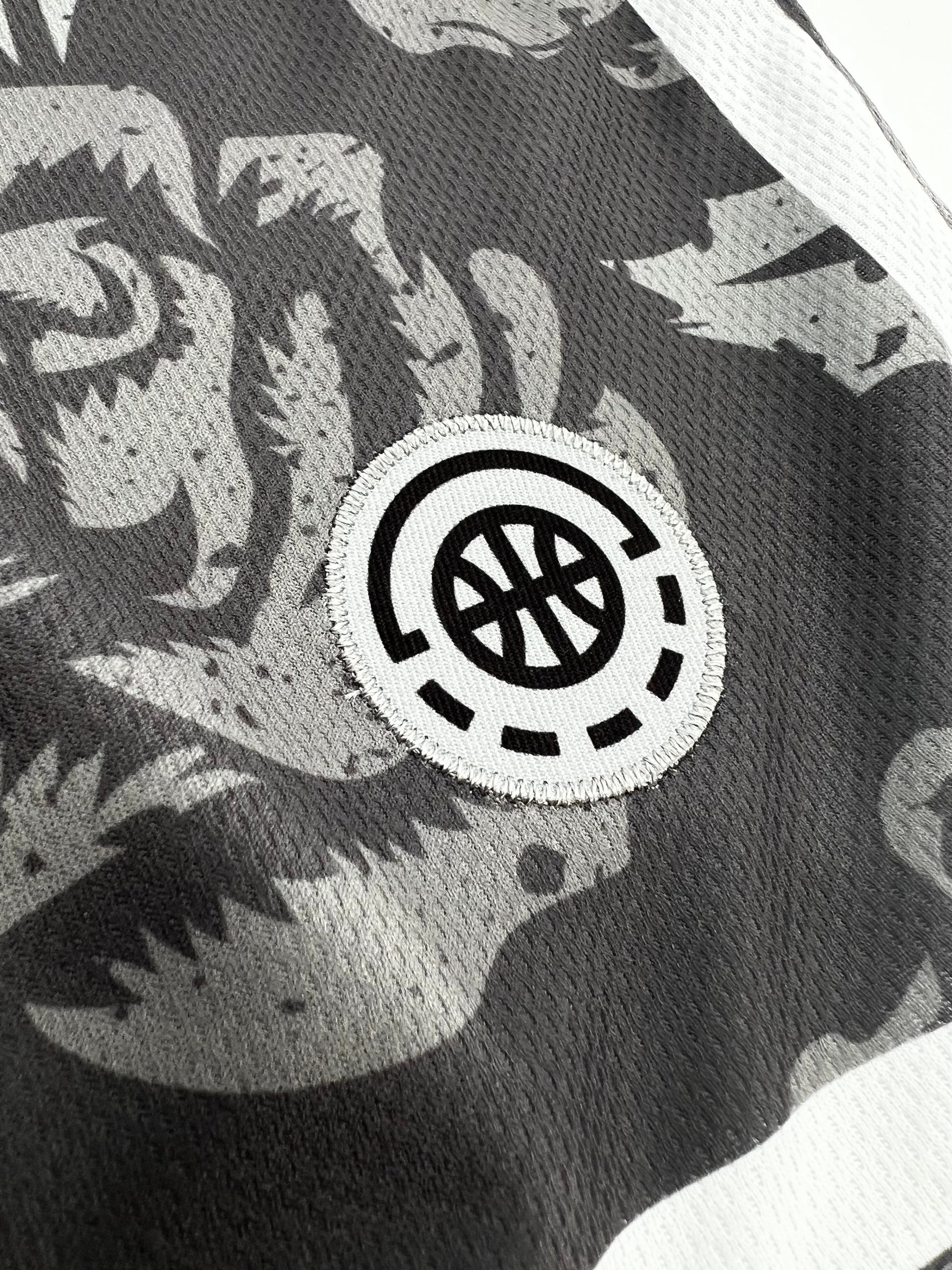Shirts & Skins OG Side Stripe Rose Short (Graphite/White) Close-up