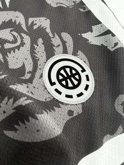 Shirts & Skins OG Side Stripe Rose Short (Graphite/White) Close-up