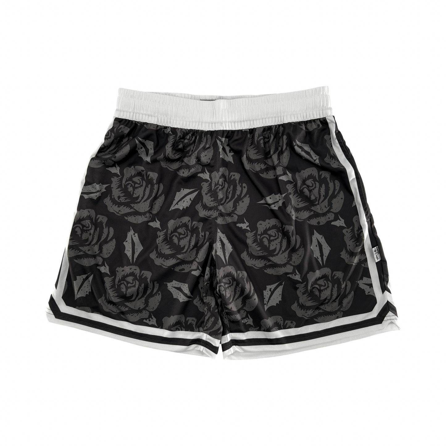 Shirts & Skins OG Side Stripe Rose Short (Graphite/White) Front