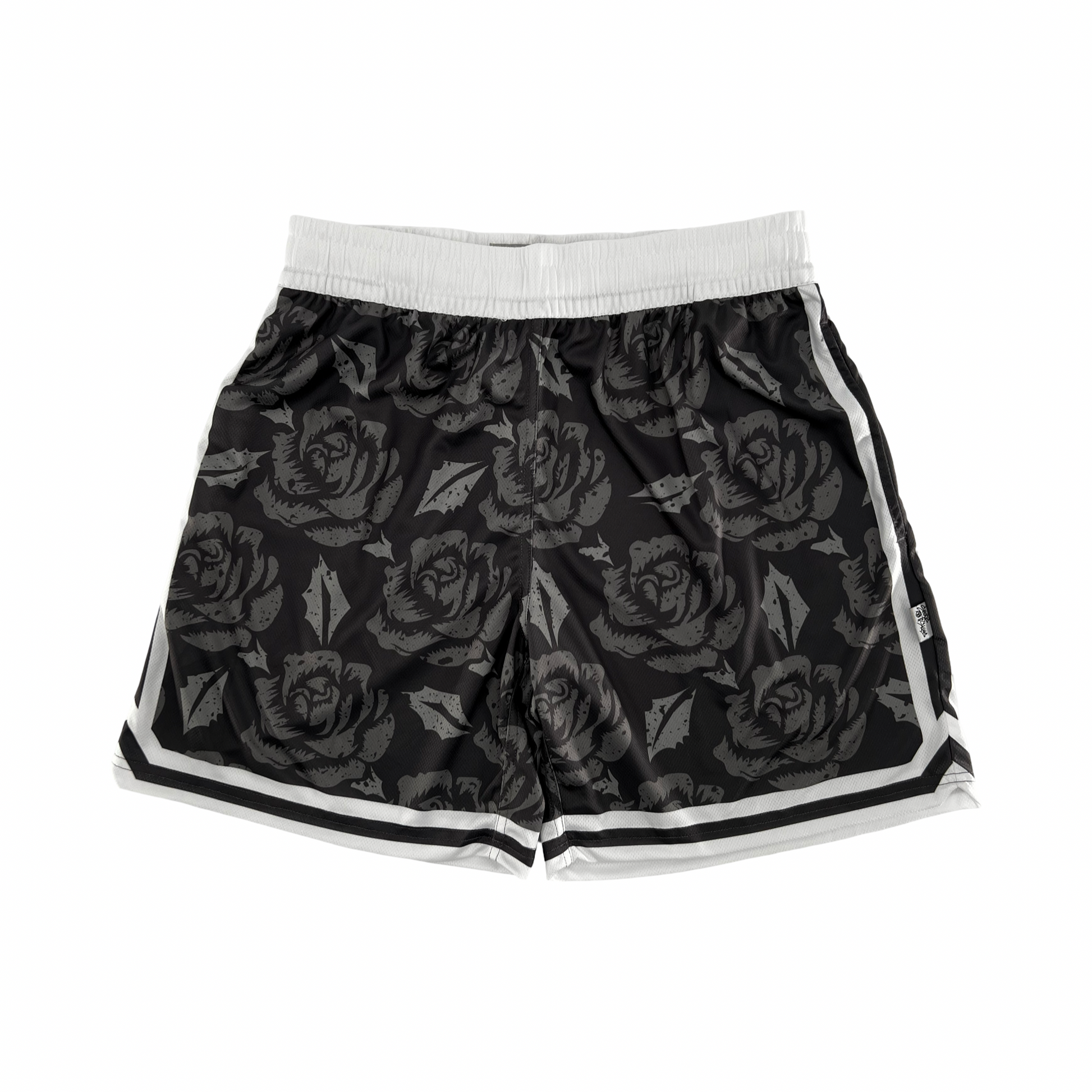Shirts & Skins OG Side Stripe Rose Short (Graphite/White) Front