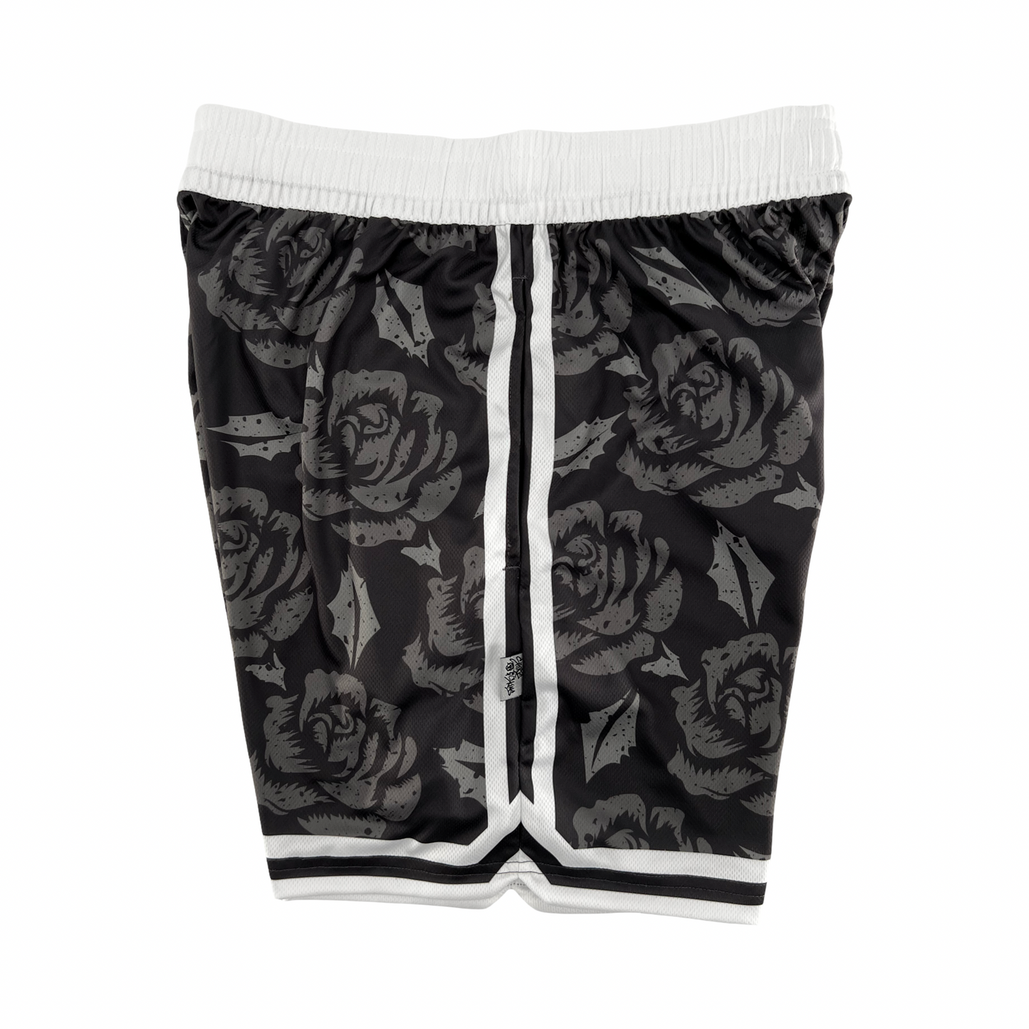 Shirts & Skins OG Side Stripe Rose Short (Graphite/White) Left Side