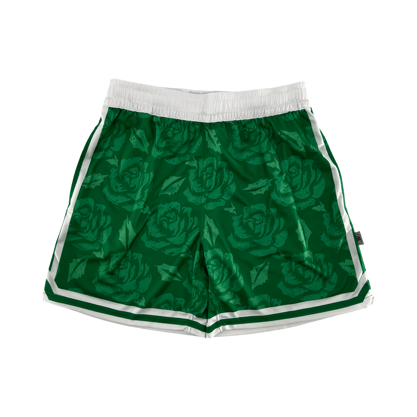 Shirts & Skins OG Side Stripe Rose Short (Kelly Green/White) Front