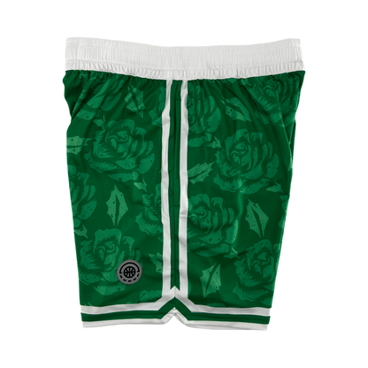 Shirts & Skins OG Side Stripe Rose Short (Kelly Green/White) Right Leg