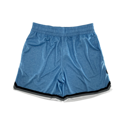Shirts & Skins OG Stripe Heather Short (Carolina Heather/Navy/Grey) Front