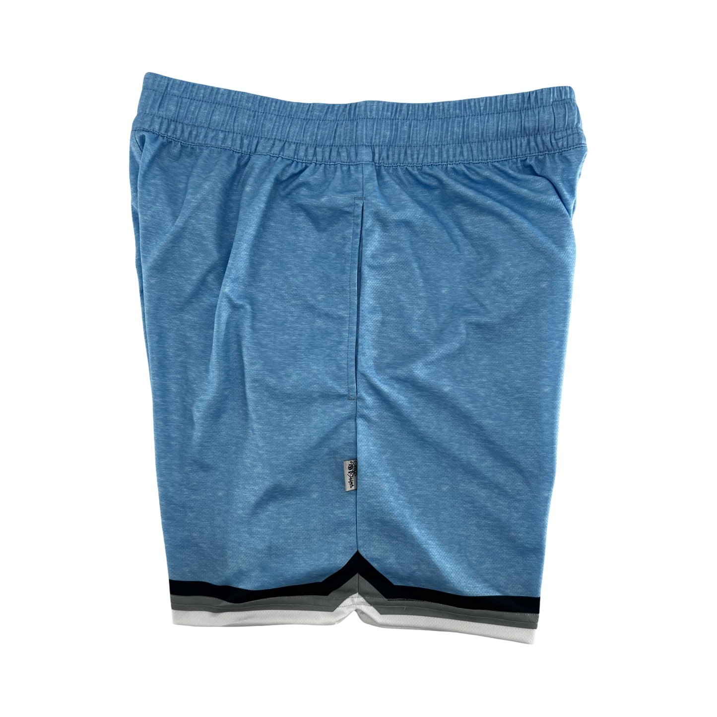 Shirts & Skins OG Stripe Heather Short (Carolina Heather/Navy/Grey) Left Side