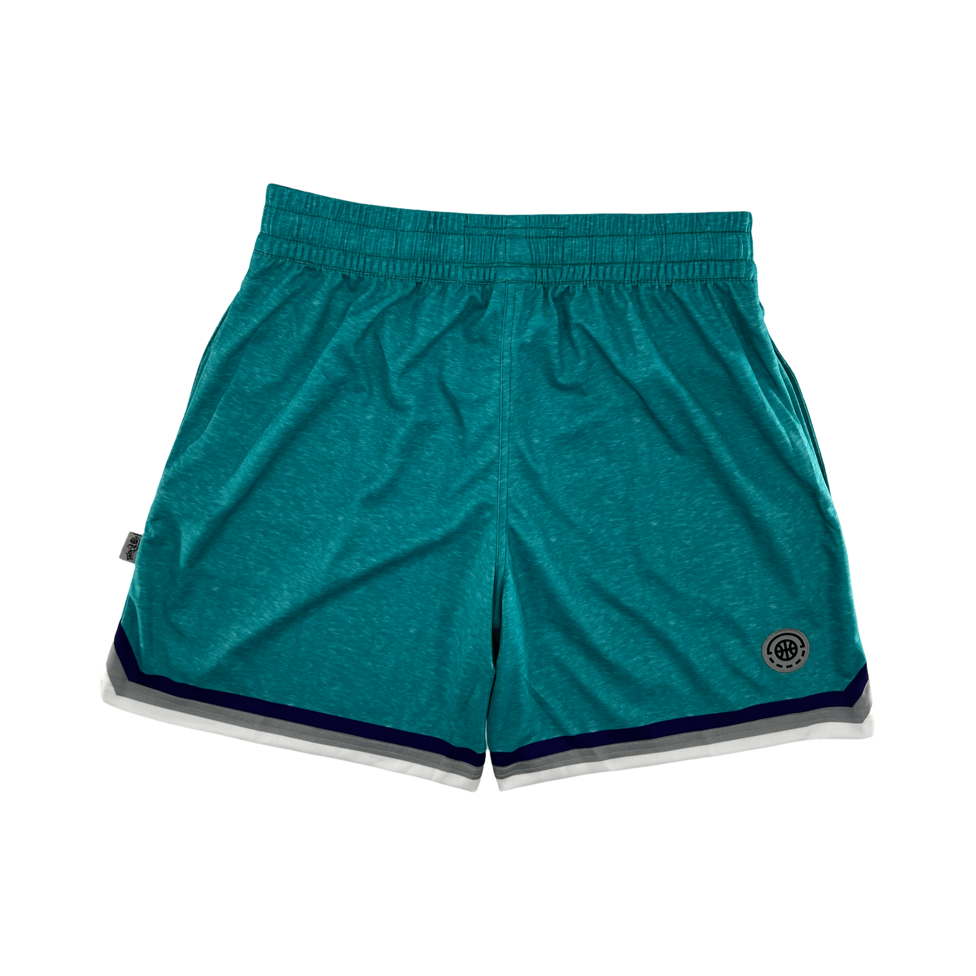 Shirts & Skins OG Stripe Heather Short (Teal Heather/Purple/Grey) Back