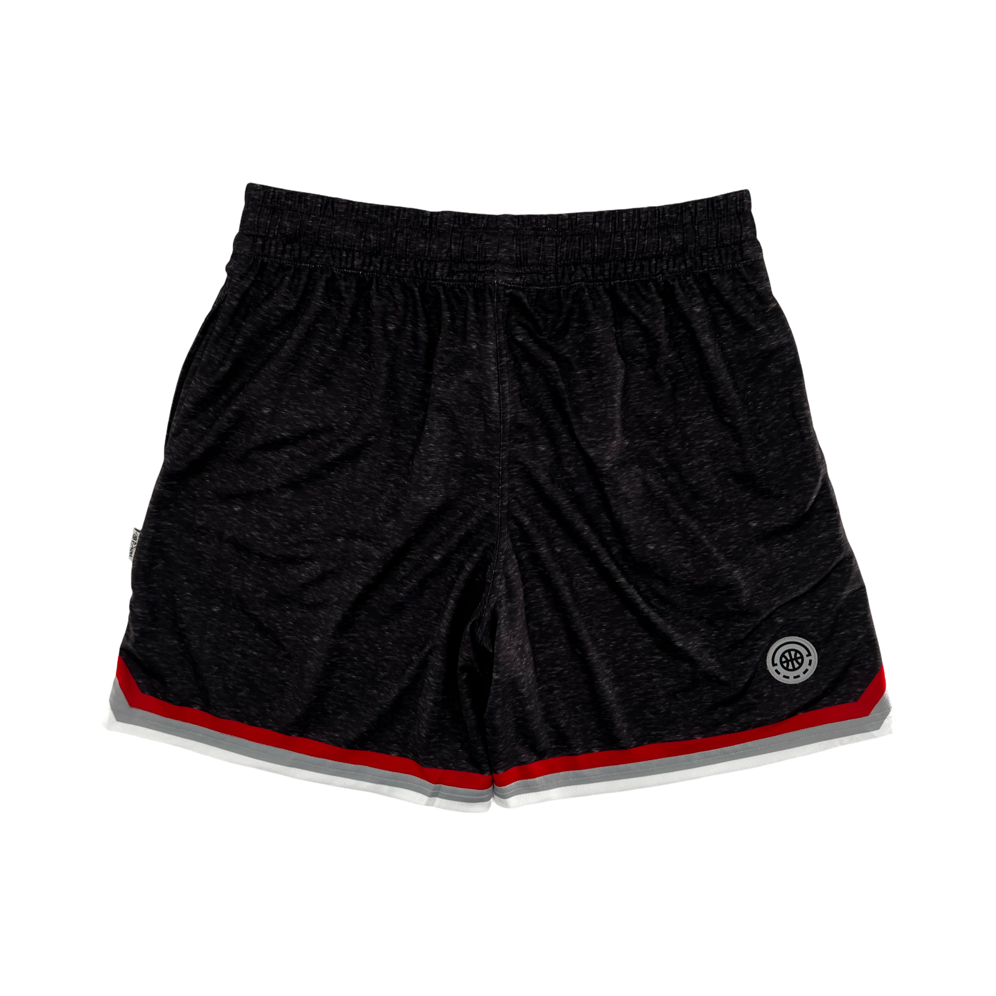 Shirts & Skins OG Stripe Heather Short (Black Heather/Red/Grey) Back
