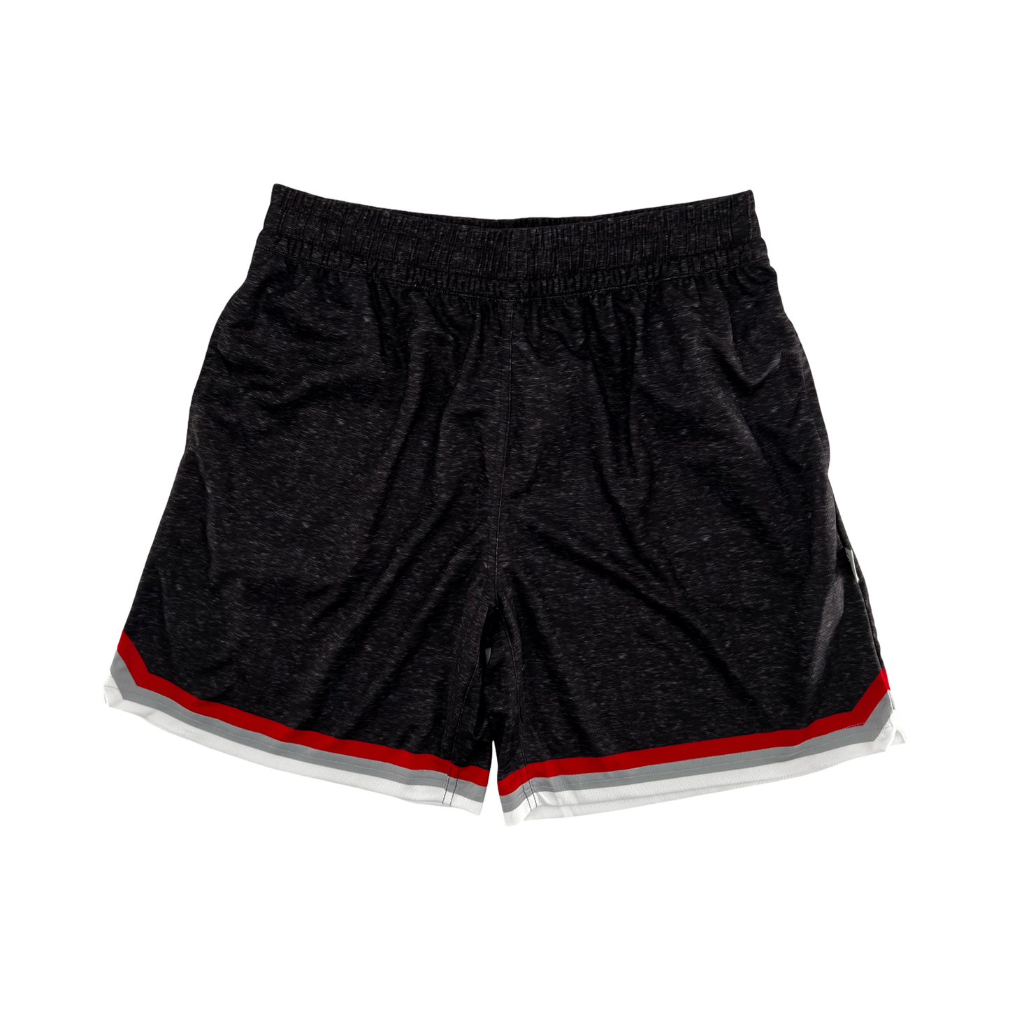 Shirts & Skins OG Stripe Heather Short (Black Heather/Red/Grey) Front