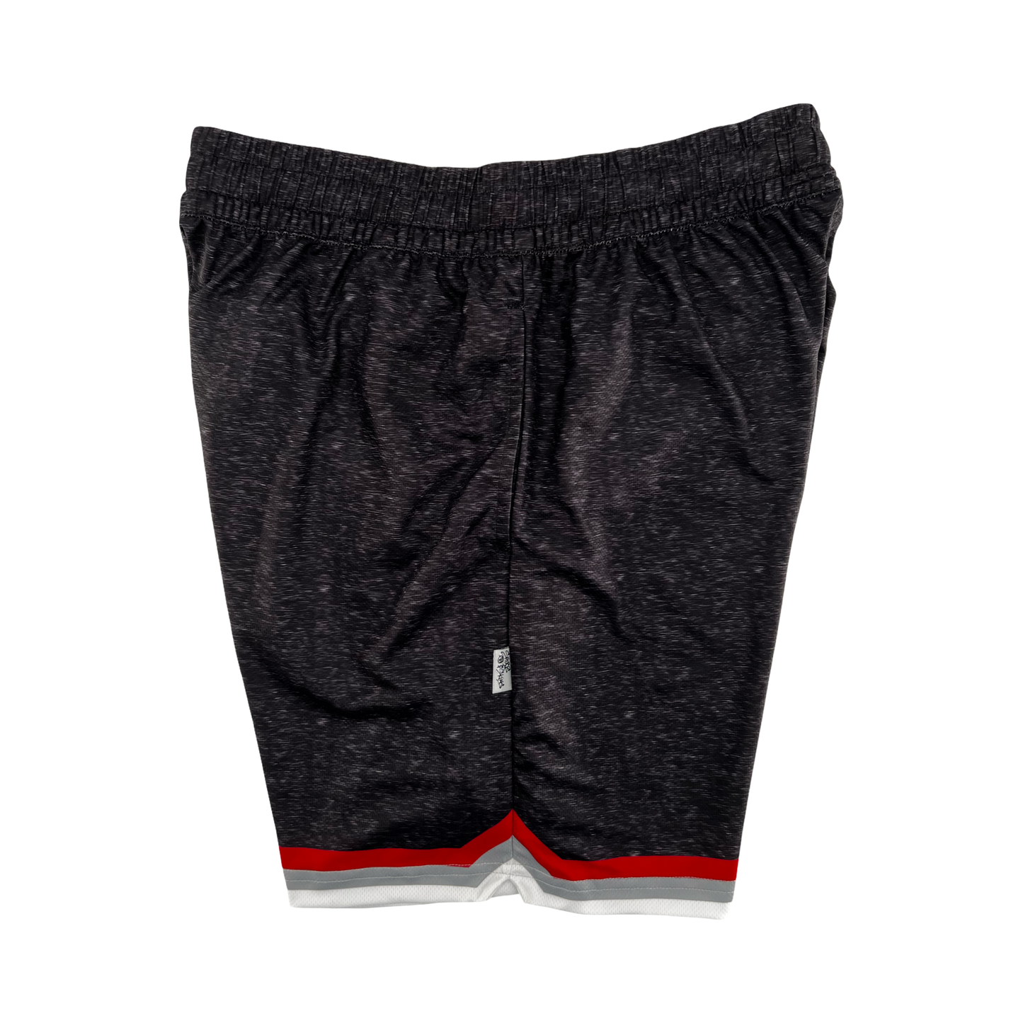 Shirts & Skins OG Stripe Heather Short (Black Heather/Red/Grey) Left Side
