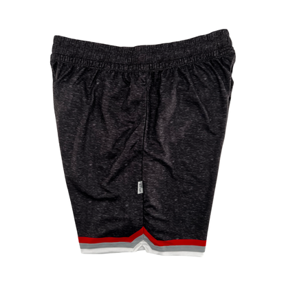 Shirts & Skins OG Stripe Heather Short (Black Heather/Red/Grey) Left Side