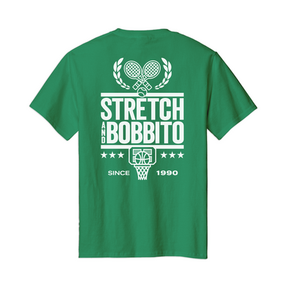 Stretch and Bobbito Got’Chu Open Court Tee in Money Green Back