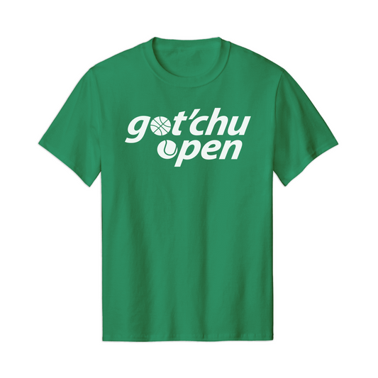 Stretch and Bobbito Got’Chu Open Court Tee in Money Green Front