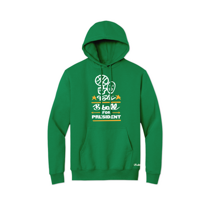 Vote B-Ball for President Hoodie Kelly Green Front